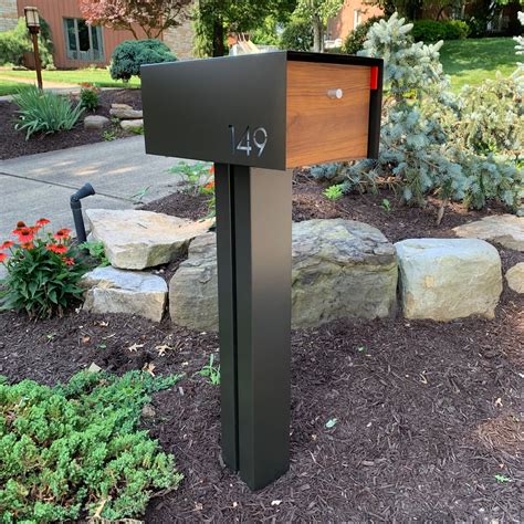 modern mailbox and post